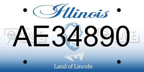 AE34890 Illinois License Plate