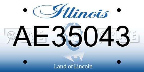AE35043 Illinois License Plate