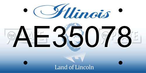 AE35078 Illinois License Plate