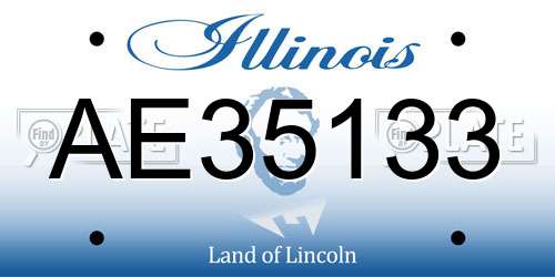 AE35133 Illinois License Plate