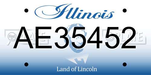AE35452 Illinois License Plate