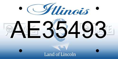 AE35493 Illinois License Plate