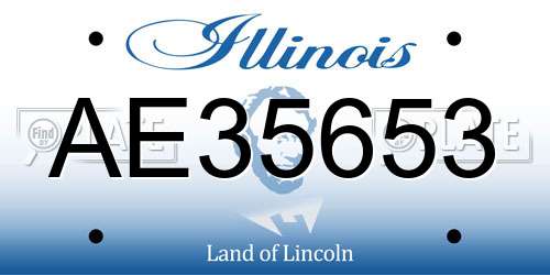 AE35653 Illinois License Plate