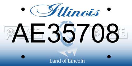 AE35708 Illinois License Plate