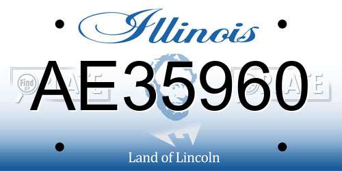 AE35960 Illinois License Plate