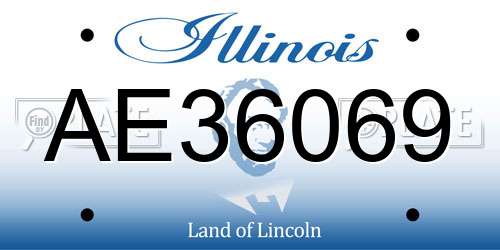 AE36069 Illinois License Plate