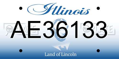AE36133 Illinois License Plate
