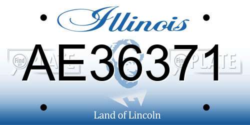 AE36371 Illinois License Plate