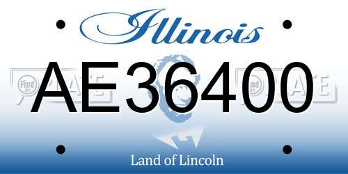 AE36400 Illinois License Plate