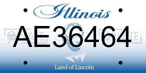 AE36464 Illinois License Plate