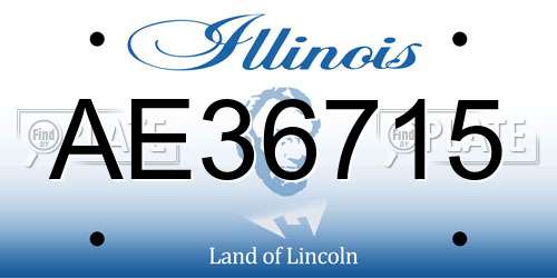 AE36715 Illinois License Plate