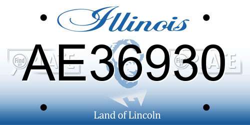 AE36930 Illinois License Plate