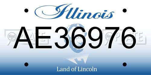 AE36976 Illinois License Plate