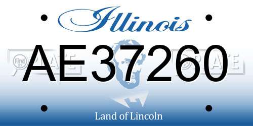 AE37260 Illinois License Plate