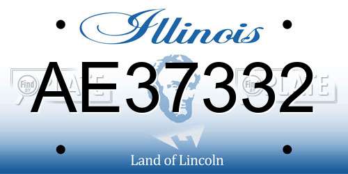 AE37332 Illinois License Plate