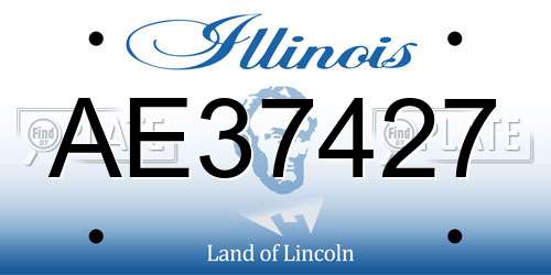 AE37427 Illinois License Plate