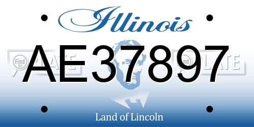 AE37897 Illinois License Plate