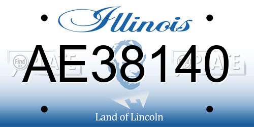 AE38140 Illinois License Plate