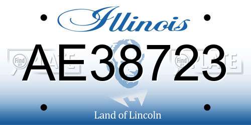 AE38723 Illinois License Plate