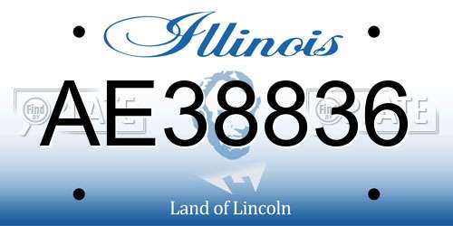 AE38836 Illinois License Plate