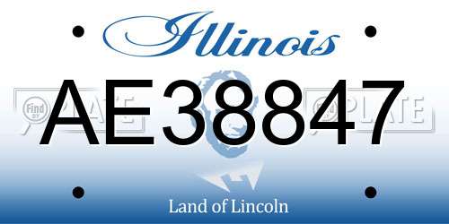 AE38847 Illinois License Plate