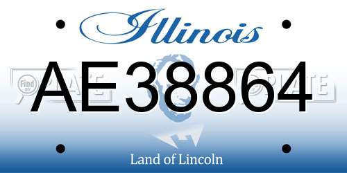 AE38864 Illinois License Plate