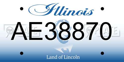 AE38870 Illinois License Plate