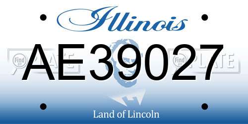 AE39027 Illinois License Plate