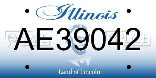 AE39042 Illinois License Plate