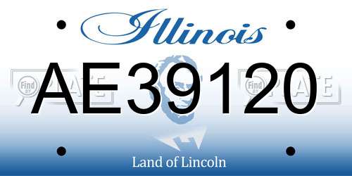 AE39120 Illinois License Plate
