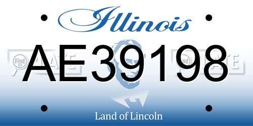 AE39198 Illinois License Plate