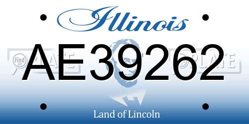 AE39262 Illinois License Plate