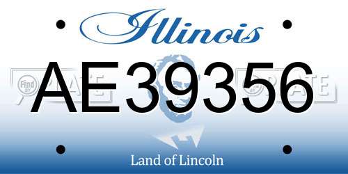AE39356 Illinois License Plate