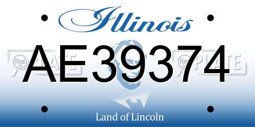 AE39374 Illinois License Plate