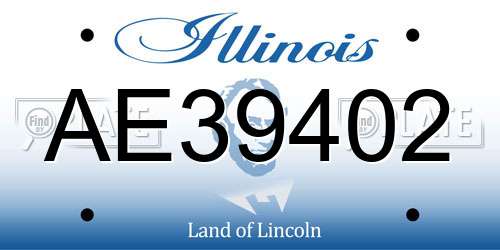 AE39402 Illinois License Plate
