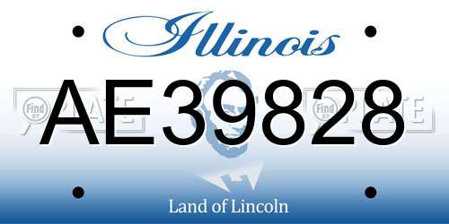 AE39828 Illinois License Plate