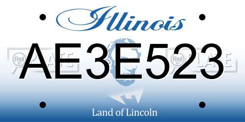 AE3E523 Illinois License Plate