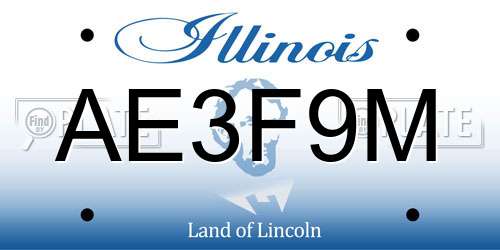 AE3F9M Illinois License Plate