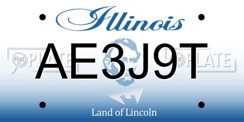 AE3J9T Illinois License Plate