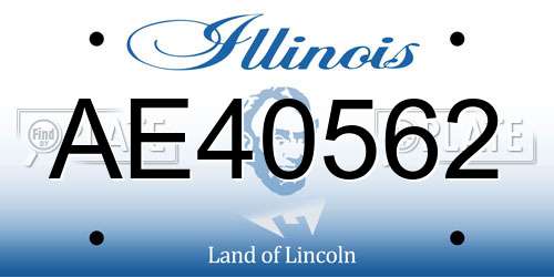 AE40562 Illinois License Plate
