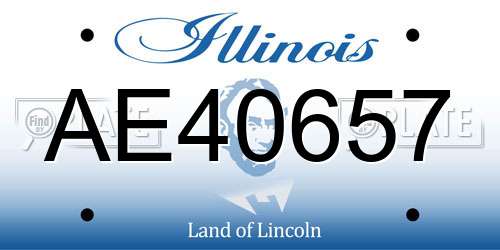 AE40657 Illinois License Plate