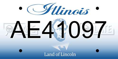 AE41097 Illinois License Plate
