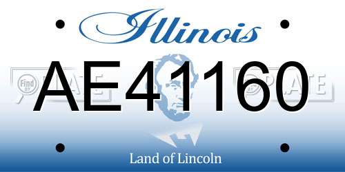 AE41160 Illinois License Plate
