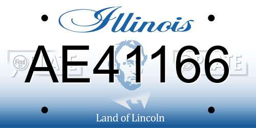 AE41166 Illinois License Plate