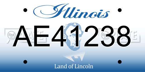 AE41238 Illinois License Plate
