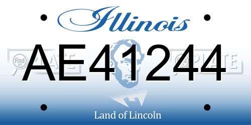 AE41244 Illinois License Plate