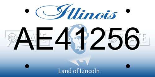 AE41256 Illinois License Plate
