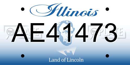 AE41473 Illinois License Plate