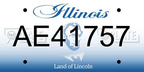 AE41757 Illinois License Plate