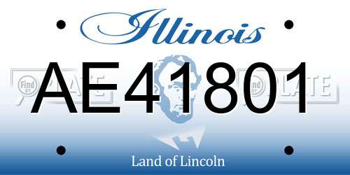AE41801 Illinois License Plate
